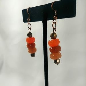 Sparkling Rock Candy Jewels Dangling Earrings Retro Mod Colors